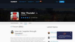 
                            13. How do I register through Gamekit? - War Thunder