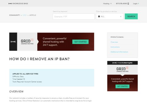 
                            6. How do I remove an IP ban? - Media Temple