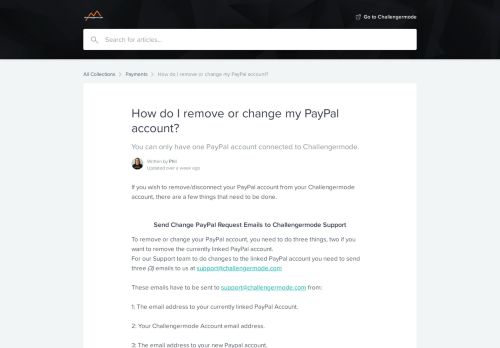 
                            11. How do I remove or change my PayPal account? | Challengermode ...