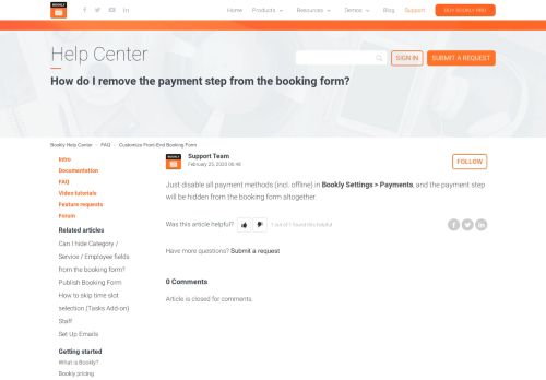 
                            2. How do I remove the payment step from the booking form? – Bookly ...