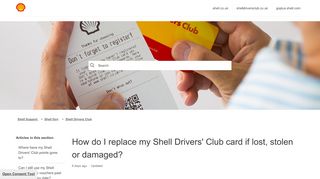 
                            9. How do I replace my Shell Drivers' Club card if lost, stolen or damaged ...