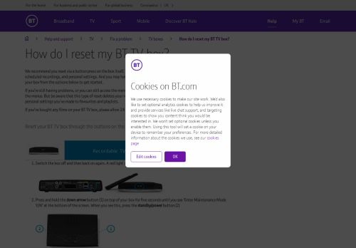 
                            5. How do I reset my BT TV box? | BT help