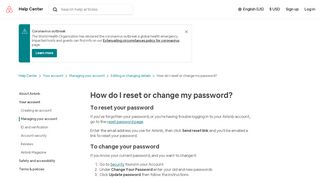 
                            10. How do I reset my password? | Airbnb Help Center