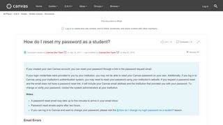 
                            8. How do I reset my password as a student? | Canvas LMS Community