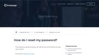 
                            2. How do I reset my password? – Instapage Help Center