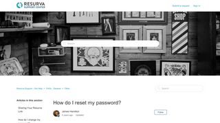 
                            1. How do I reset my password? – Resurva Support - Get Help