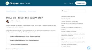 
                            13. How do I reset my password? – Seesaw Help Center