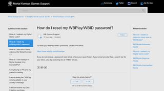 
                            4. How do I reset my WBPlay/WBID password? – Mortal Kombat Games