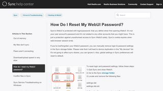 
                            7. How do I reset my WebUI password? – Sync
