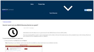 
                            4. How do I search and view EBSCO Discovery Service as a guest? - Help