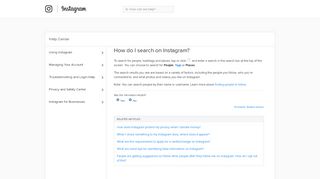 
                            12. How do I search on Instagram? | Instagram Help Center