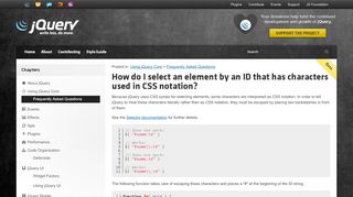 
                            8. How do I select an element by an ID that has characters used in CSS ...
