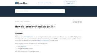 
                            8. How do I send PHP mail via SMTP? – DreamHost