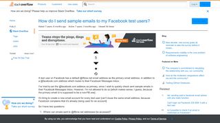 
                            3. How do I send sample emails to my Facebook test users? - Stack ...