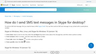 
                            12. How do I send SMS text messages in Skype for desktop? | Skype ...