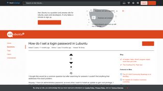 
                            2. How do I set a login password in Lubuntu - Ask Ubuntu