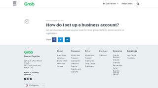 
                            12. How do I set up a business account? | Grab PH