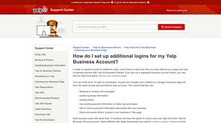 
                            5. How do I set up additional logins for my Yelp Business Account ...