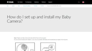 
                            4. How do I set up and install my Baby Camera? | D-Link UK