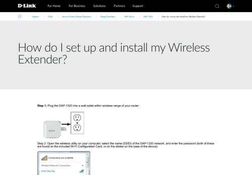 
                            1. How do I set up and install my Wireless Extender? | D-Link Sweden