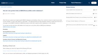 
                            4. How do I set up direct links to EBSCOhost profiles and/or databases?