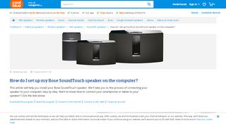 
                            8. How do I set up my Bose SoundTouch speaker on the computer ...