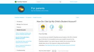 
                            7. How Do I Set Up My Child's Student Account? – ClassDojo Helpdesk
