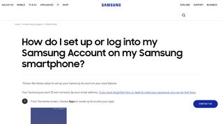 
                            2. How do I set up or log into my Samsung Account on my Samsung ...