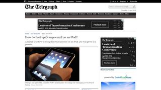 
                            5. How do I set up Orange email on an iPad? - Telegraph