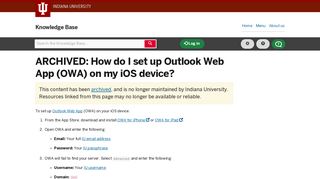 
                            13. How do I set up Outlook Web App (OWA) on my iOS device?
