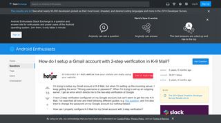 
                            12. How do I setup a Gmail account with 2-step verification in K-9 ...