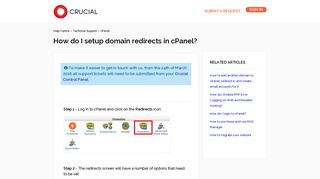 
                            6. How do I setup domain redirects in cPanel? – Help Centre - Crucial