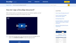 
                            2. How do I sign a DocuSign document? | DocuSign Support Center