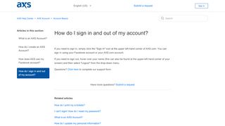 
                            2. How do I sign in and out of my account? – AXS Help Center