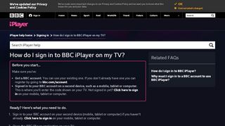 
                            6. How do I sign in to BBC iPlayer on my connected TV?