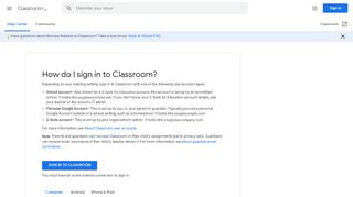 
                            1. How do I sign in to Classroom? - Computer ... - Google Support