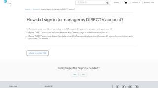 
                            4. How do I sign in to manage my DIRECTV account? - AT&T Wireless ...