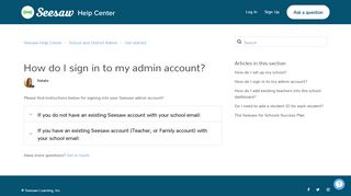 
                            13. How do I sign in to my admin account? – Seesaw Help Center