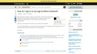 
                            1. How do I sign in to my sage localhost notebook? - ASKSAGE: Sage Q ...