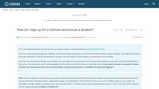 
                            6. How do I sign up for a Canvas account as a stud... | Canvas LMS ...