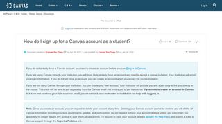 
                            5. How do I sign up for a Canvas account as a stud... | Canvas ...