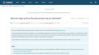 
                            9. How do I sign up for a Canvas account as an ins ... - Canvas Community