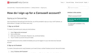 
                            1. How do I sign up for a Carousell account? – Carousell Help ...