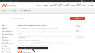 
                            3. How do I sign up for a Namecheap account? - General & Support
