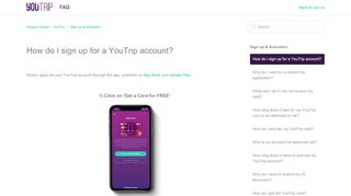 
                            1. How do I sign up for a YouTrip account? – Support Center – YouTrip