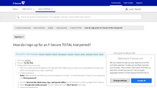 
                            11. How do I sign up for an F-Secure TOTAL trial period? - F-Secure ...