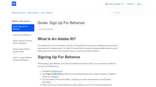 
                            11. How do I sign up for Behance? – Behance Helpcenter