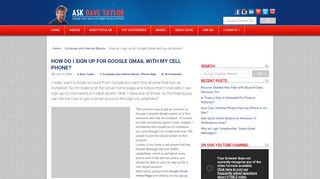 
                            13. How do I sign up for Google Gmail with my cell phone? - Ask Dave ...