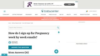 
                            4. How do I sign up for Pregnancy week by week emails ... - BabyCenter