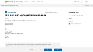 
                            9. how do i sign up to gamersaloon.com - Microsoft Community